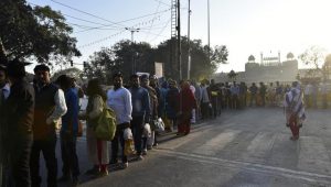 An early morning queue on the occasion of Maha Shivratri devouts thronged the Gauri Shankar Mandir in Old Delhi
