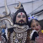 Artist dressed as Lord Shiva during Maha Shivratri yatra at Gate Hakima in Amritsar
