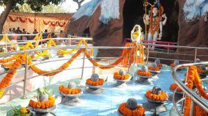 Decorated Lord Shiva temple on the occasion of Maha Shivratri at PGI in Chandigarh