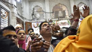 On the occasion of Maha Shivratri devouts thronged the Gauri Shankar Mandir in Old Delhi in New Delhi, India, on Friday, February 24, 2017