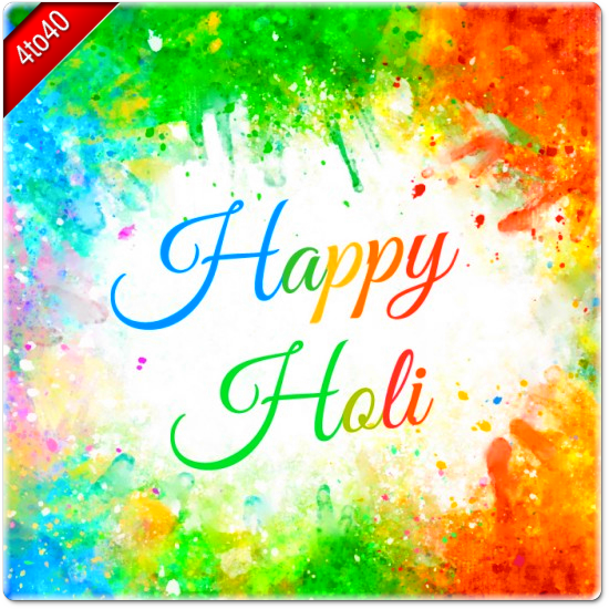 Painting splash Holi festival Greeting Card