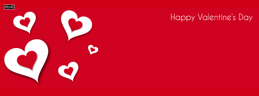 Simple Valentine's Day Red Background FB Cover