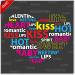 Valentine's colorful words heart greeting card
