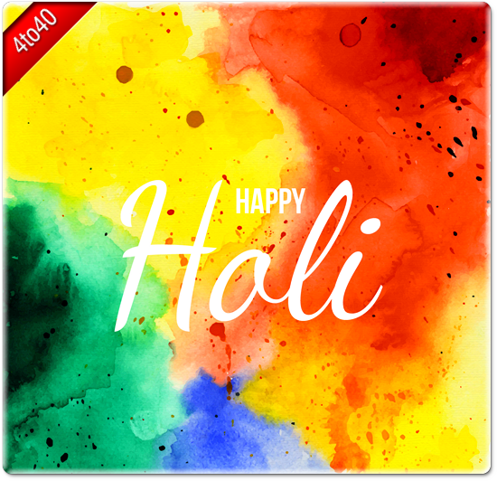Watercolor Holi Greeting Card