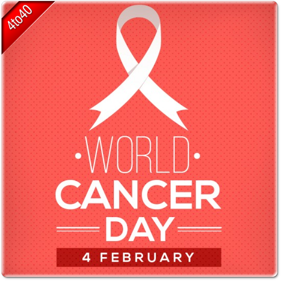 World Cancer Day Red Background Greeting Card