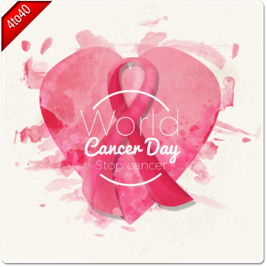 World Cancer Greeting Card in water colors