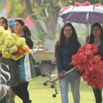 Youngsters making preparations for the Rose Festival