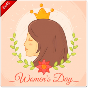 Hand drawn woman with crown greeting card