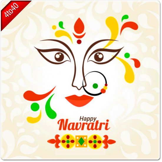 Happy Navratri Designer Greeting Card