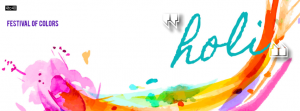 Holi Facebook Cover with abstract watercolor design