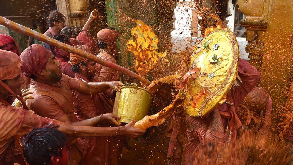 Lathmar Holi is celebrated days before the actual Holi