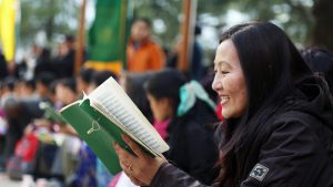People attend special morning prayer session on the third day of Tibetan New Year