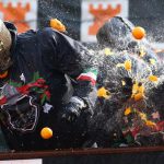 The Battle of the Oranges is a festival in the Northern Italian city of Ivrea, which includes a tradition of throwing of oranges between organized groups