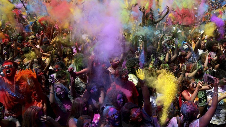 The Holi festival is held each spring in India and other countries in southern Asia where the Hindu religion is practiced, and its popularity has grown recently in other countries.