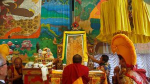 Tibetan monks arrange the portrait of exiled Tibetan spiritual leader, the Dalai Lama, during a function organised to mark ‘Losar’, or the Tibetan New Year, in Kathmandu. Losar festival, which has its origin in the 15th century, celebrates the Ladakhi or Tibetan New Year. It is said to last 15 days, but the first 3 days are the most important ones.