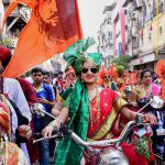 Women participate in a community parade (Shobha Yatra) to mark Gudi Padwa, the Maharashtrian new year, in Mumbai on March 28, 2017