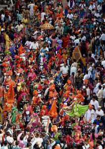 Women participate in a community parade (Shobha Yatra) to mark Gudi Padwa, the Maharashtrian new year, in Mumbai on March 28, 2017