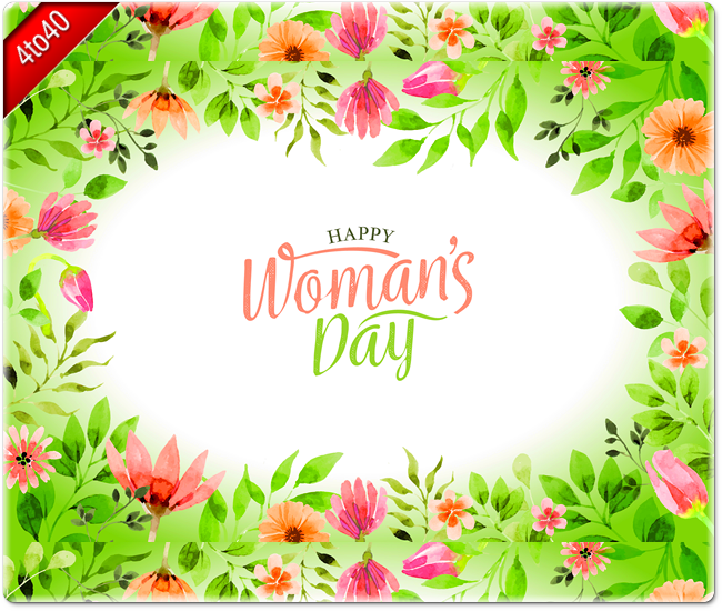 Women's Day Flower background greeting card