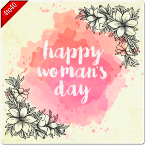 Watercolor Women's Day greeting card