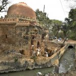 A big drain passing through the Mehrauli Archaeological Park poses a potential threat to the foundations of an unnamed early-Mughal era monument.