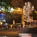 An Illuminated streets near Corporation building on the occasion of Karaga in Bengaluru