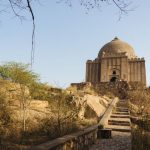 Azim Khan’s Tomb was built in the the 17th century by the later Mughals and is located near the intersection of Mehraulli-Badarpur road and Anurvat road. Being placed a top a rock hill gives this monument a very prominent appearance making it almost symbolic of this area in South Delhi yet its history is not well known