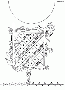 Embroidery design on suits neck