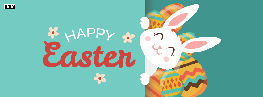 Happy Easter Bunny Eggs Facebook Cover