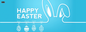 Happy Easter Text With Bunny Ears Designer Facebook Cover