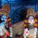 The love story of Radha-Krishna has become a legend in the Hindu mythology. The story is believed to have taken place in the Dwapar Yuga, when both of them took birth in this world. Radha was a cowherdess, who through her beauty and charm captivated the heart of Lord Krishna and became his beloved goddess.