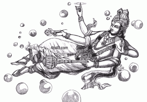 Lord Vishnu Line Art