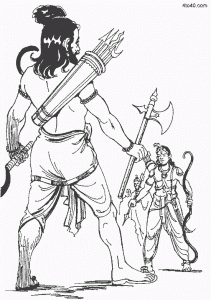 Parashurama confronted Rama and a battle ensued between them