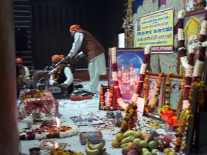Stage set for Sunderkand Path Puja