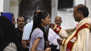 The Holy Communion is organised at several places. A bitter drink is prepared from mostly leaves and vinegar, which is tasted by all after the service