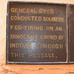 The plaque put up at the Jallianwala Bagh tells of the horror people faced.