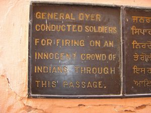 The plaque put up at the Jallianwala Bagh tells of the horror people faced.
