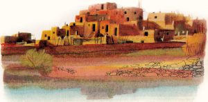 An Indian pueblo in New Mexico