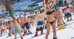 Largest swimwear parade on skis