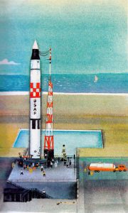 US space rockets are launched from Cape Canaveral (Kennedy), Florida.