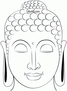 Buddha Face Line Art