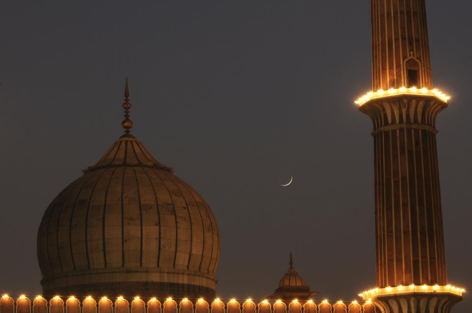 On the end of the month Eid ul-Fitr is celebrated to mark the end of the month, based on the visual sightings of the crescent moon.