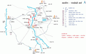 Panchkroshi Yatra, Ujjain Route Map