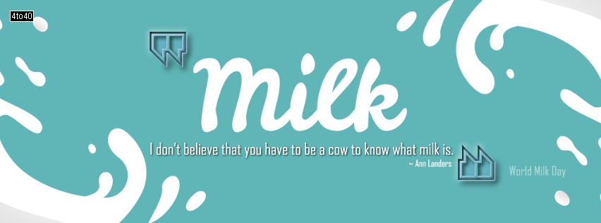 World Milk Day FB Cover with text message