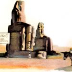 The Colossi of Memnon on the shore of the Nile near Luxor