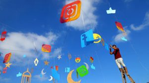 A Palestinian artist decorates the Qahwetna Cafe (Our Coffee) a day ahead of Ramadan, in Gaza City, as the faithful prepare for a month of fasting, on May 26, 2017.