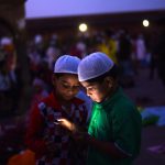 Boys seen in the Jama Masjid complex after iftar on June 22, 2017