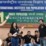 Students of International Institute for Population Sciences, Mumbai perform a streetplay to spread awareness about family planning at Deonar in Mumbai