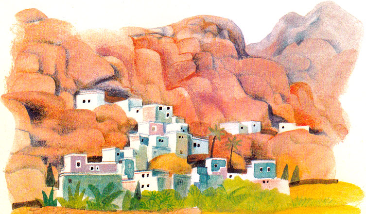A fortified Berber village in the Rocky high Atlas Range