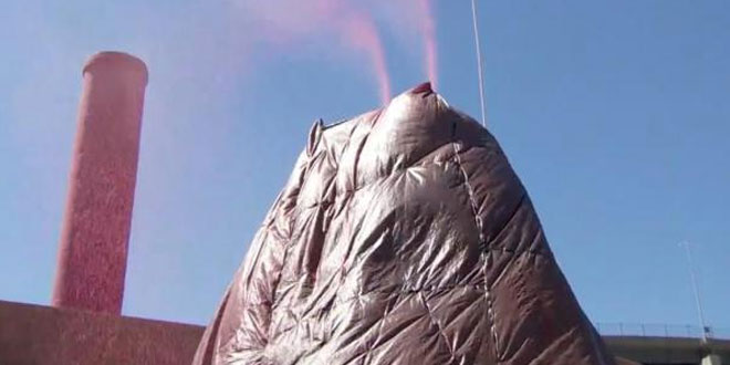 Largest baking soda and vinegar volcano