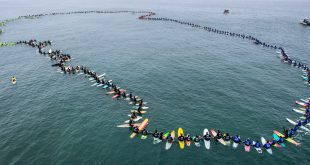 Largest surfing paddle out